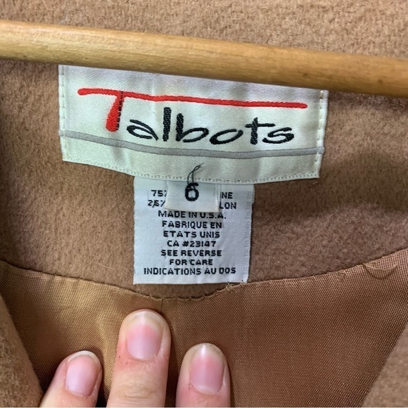 [Talbots] Women's Camel Tan Preppy Wool Blend Heavy Pea Coat Jacket - Picture 7 of 10